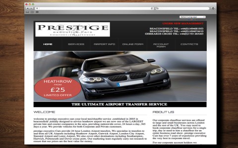 Prestige Cars Website